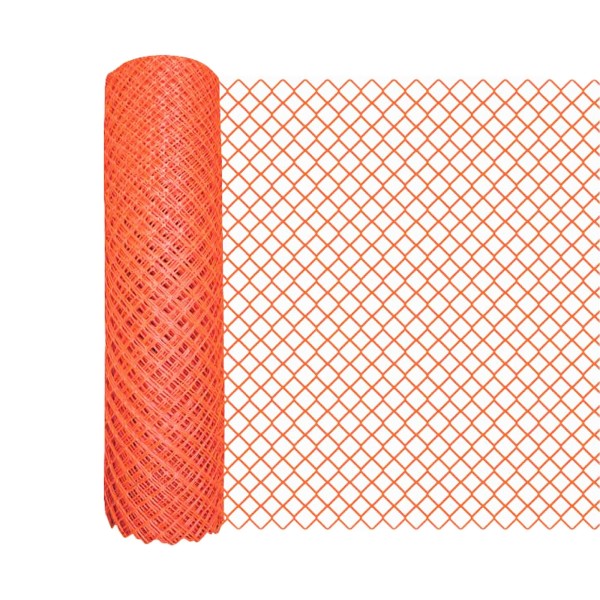 Resinet DM50448100 Diamond Mesh Barrier Fence 4' x 100' Roll - Orange