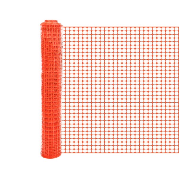 Heavyweight Square Mesh Construction Barrier Fence (6' x 100' Roll)