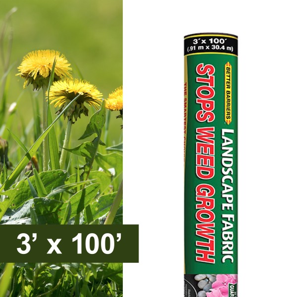 Resinet-Quest Weed Control Landscaping Fabric Roll |3' x 100' (Landscaping/Hardscaping)