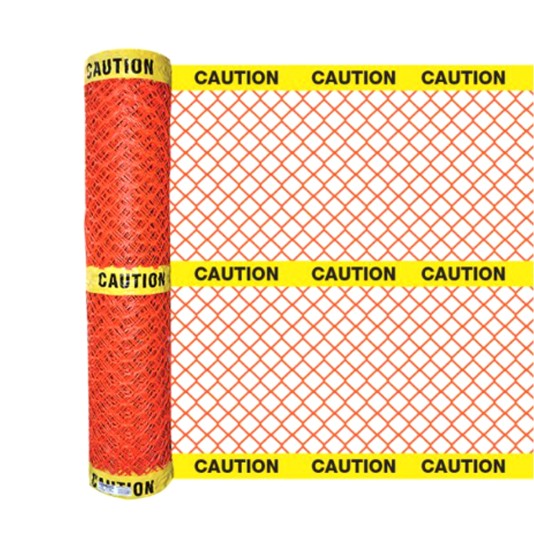 Resinet Diamond Barricade Caution Fence Roll With 2 Strips Of Caution Tape |  4' X 100' - Orange