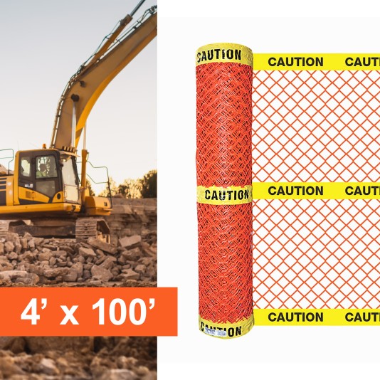 Resinet-Quest Diamond Barricade Caution Fence Roll | 4' X 100' - Orange (Default)