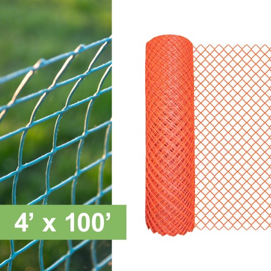 Resinet-Quest Lightweight Multi-Purpose Diamond Barrier Fence Roll | 4' x 100' - Orange (Default)
