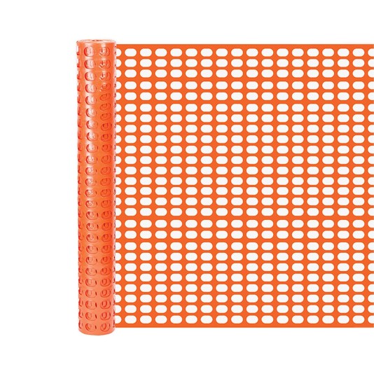 Resinet Orinented Oval Mesh Poly Snow Drift Control Fence Roll | 4' x 100' - Orange