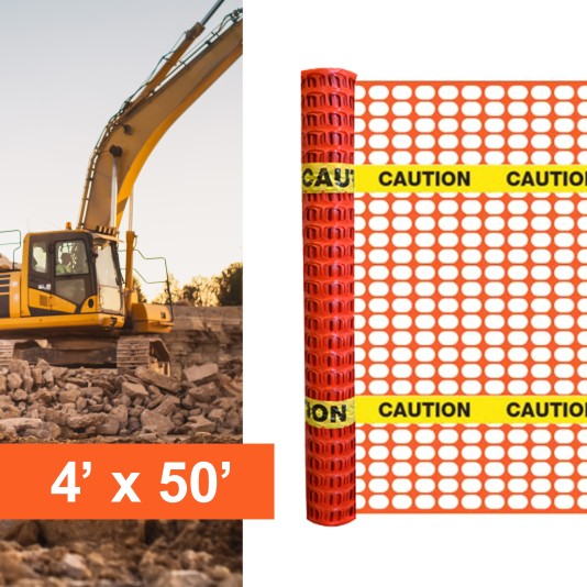 Resinet-Quest Oval Barricade Caution Fence Roll | 4' x 50' - Orange (Default)