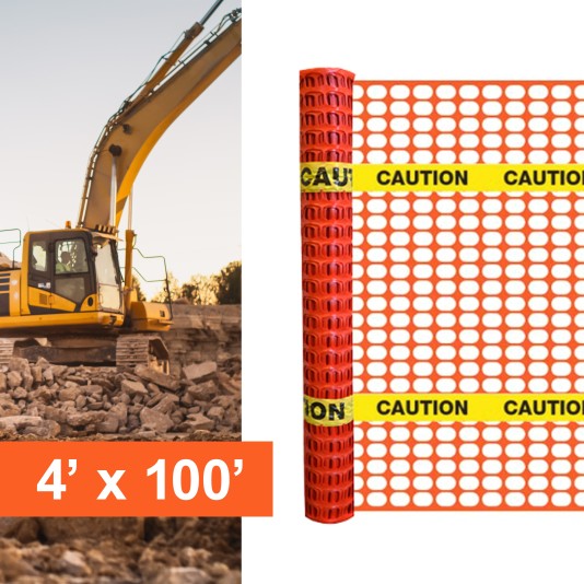 Resinet-Quest Oval Barricade Caution Fence Roll | 13Lbs | 4' X 100' - Orange (Default)