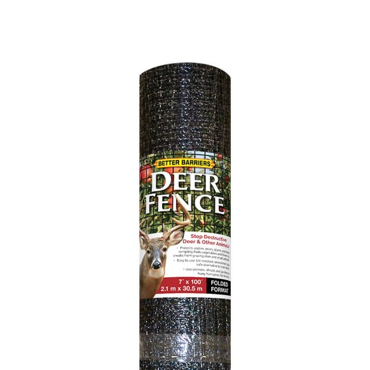 Resinet HDF7100 - 7' x 100' Biaxially Oriented Mesh Deer Fence - 3/4" x 1/2" Mesh (Black)
