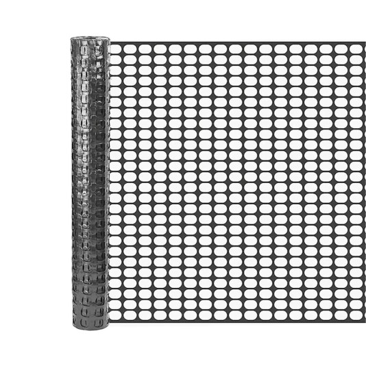 Resinet SLM404850 Square Mesh Barrier Fence 4' x 50' Roll - Black