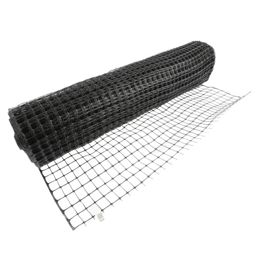 Resinet SLM4048100 - Heavy Duty Square Mesh Access Control Barrier Fence (4' x 100' Roll) - Black