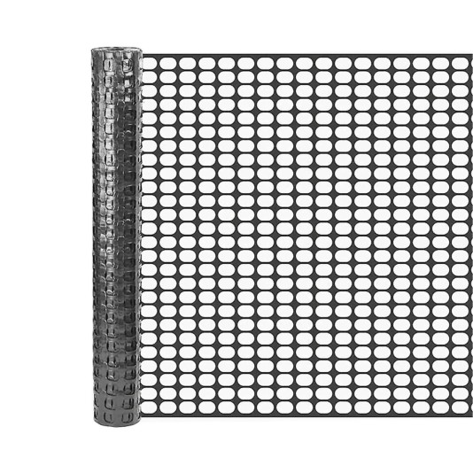 Resinet Heavy Duty Square Mesh Crowd Control Barrier Fence Roll | 4' x 100' - Black