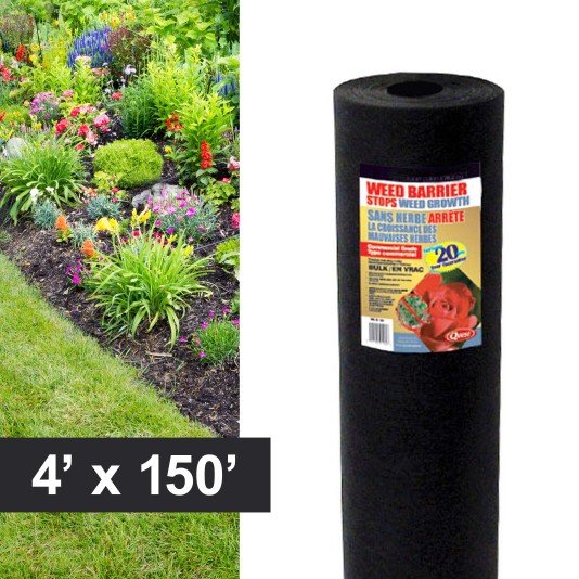 Resinet-Quest Landscaping Fabric Bulk Roll | 4' x 150' - Black (Landscaping/Hardscaping)