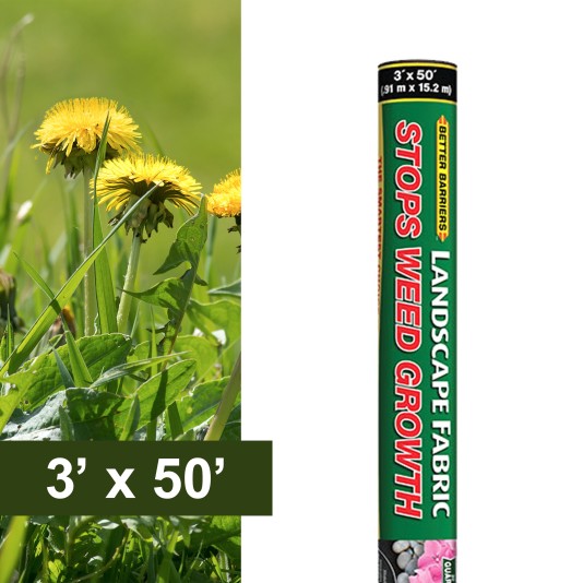 Resinet-Quest Weed Control Landscaping Fabric Roll | 3' x 50' (Landscaping/Hardscaping)