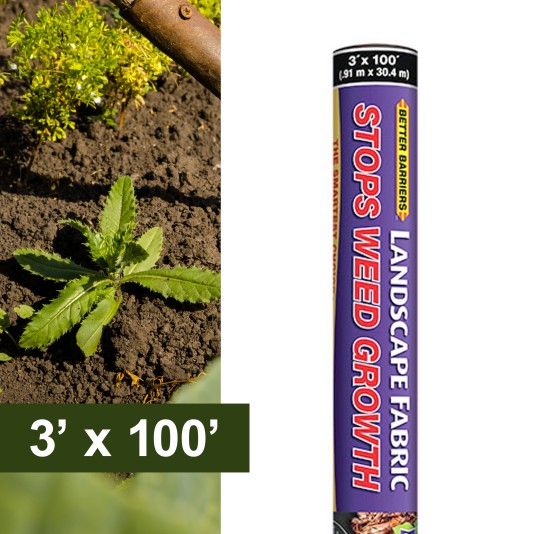 Resinet-Quest Weed Barrier Landscaping Fabric Roll | 3' x 100' (Landscaping/Hardscaping)