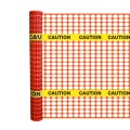 Resinet 4' X 100' Orange Oval Barricade Fence With 2 Strips Of Caution Tape - 13Lbs