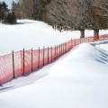 Resinet SF504850 Heavy Duty Poly Snow Control Fence 4' x 50' Roll - Black (Orange Installation Shown As Example)