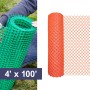 Resinet-Quest Standard-Duty Multi-Purpose Diamond Mesh Barrier Fence Roll | 4' x 100' - Orange