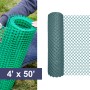 Resinet-Quest Standard-Duty Multi-Purpose Diamond Mesh Barrier Fence Roll | 4' x 50' - Green