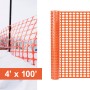Resinet-Quest Orinented Oval Mesh Poly Snow Drift Control Fence Roll | 4' x 100' - Orange