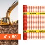 Resinet-Quest Oval Barricade Caution Fence Roll | 4' x 50' - Orange