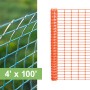 Resinet-Quest Lightweight Multi-Purpose Flat Oriented Oval Mesh Barrier Fence Roll | 4' x 100' - Orange