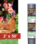 Resinet-Quest Plastic Poultry Garden Fence Netting Roll | 0.50" Sq. Mesh | 2' x 50' - Silver
