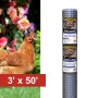 Resinet-Quest Plastic Poultry Garden Fence Netting Roll | 0.50" Sq. Mesh | 3' x 50' - Silver