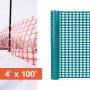 Resinet-Quest Heavy-Duty Oval Mesh Snow Drift Control Fence Roll | 4' x 100' - Green