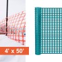 Resinet-Quest Heavy-Duty Oval Mesh Snow Drift Control Fence Roll | 4' x 50' - Green
