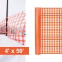 Resinet-Quest Heavy-Duty Oval Mesh Snow Drift Control Fence Bulk Roll | 4' x 50' - Orange
