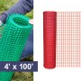 Resinet-Quest Standard-Duty Multi-Purpose Square Mesh Barrier Fence Roll | 4' x 100' - Red