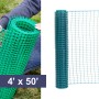 Resinet-Quest Standard-Duty Multi-Purpose Square Mesh Barrier Fence Roll | 4' x 50' - Green