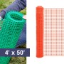 Resinet-Quest Standard-Duty Multi-Purpose Square Mesh Barrier Fence Roll | 4' x 50' - Orange