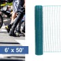Resinet-Quest Heavy-Duty Square Mesh Crowd Control Barrier Fence Roll | 6' x 50' - Green