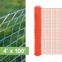 Resinet-Quest Lightweight Multi-Purpose Square Mesh Barrier Fence Roll | 4' x 100' - Orange
