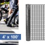 Resinet-Quest Heavy-Duty Square Mesh Crowd Control Barrier Fence Roll | 4' x 100' - Black