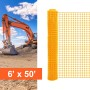 Resinet-Quest Heavy-Duty Square Mesh Construction Barrier Fence Roll | 6' x 50' - Yellow