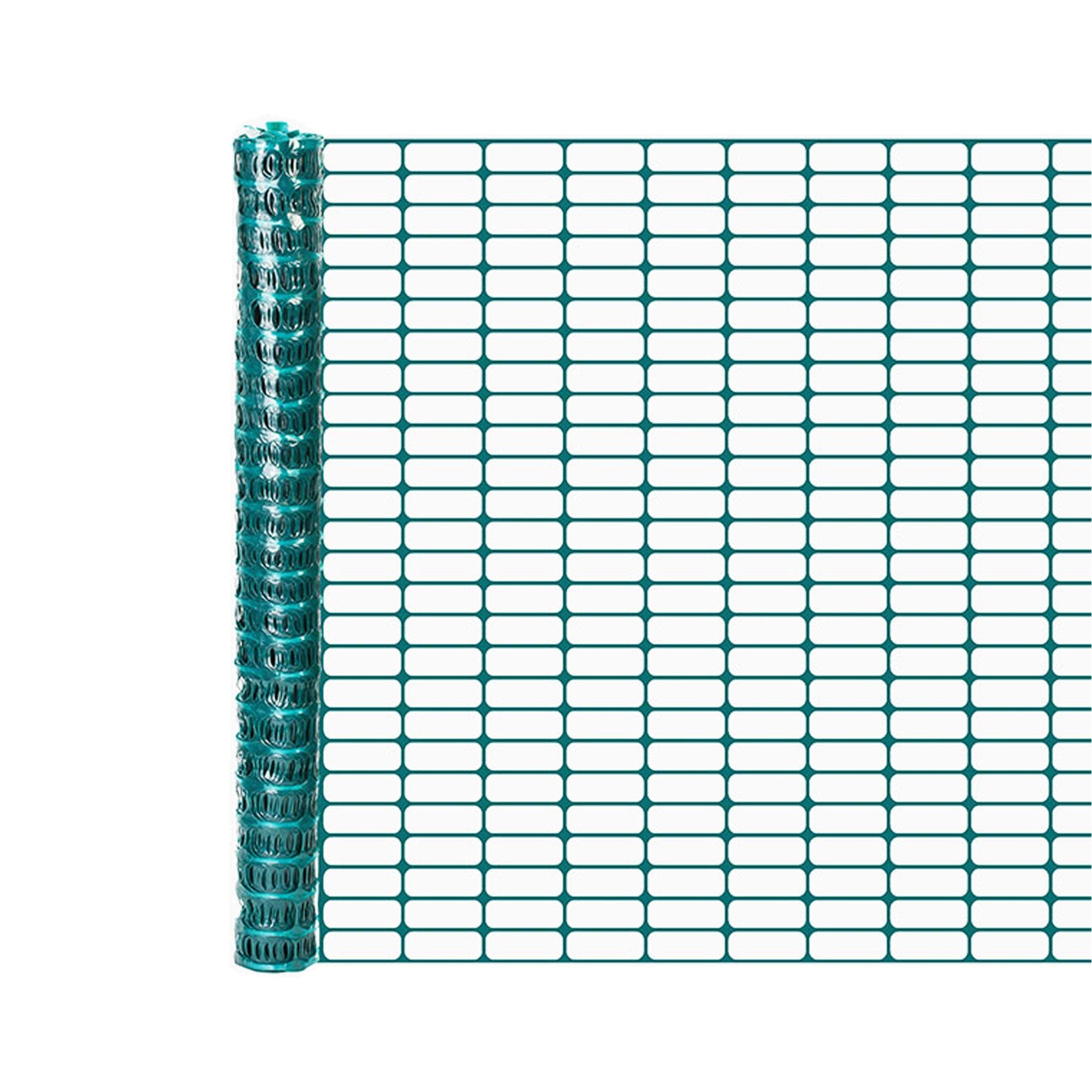 Resinet-Quest Heavy-Duty Oriented Oval Mesh Construction Barrier Fence Roll | 4' x 100' - Green