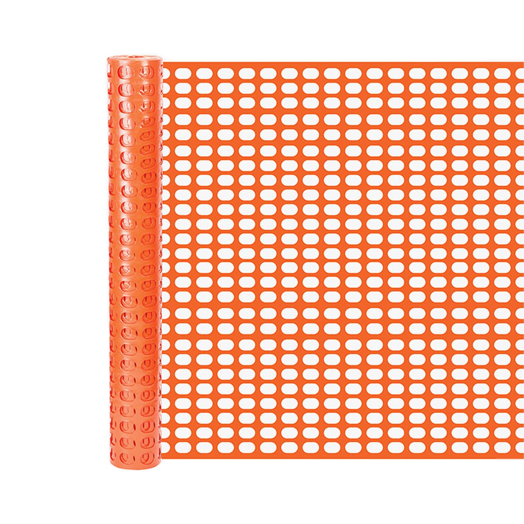 Resinet-Quest Heavy-Duty Oval Mesh Snow Drift Control Fence Bulk Roll | 4' x 100' - Orange
